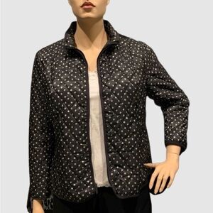 Lands End Primaloft Jacket Plus Size 1X Black Zip Packable Resists Rain & Wind